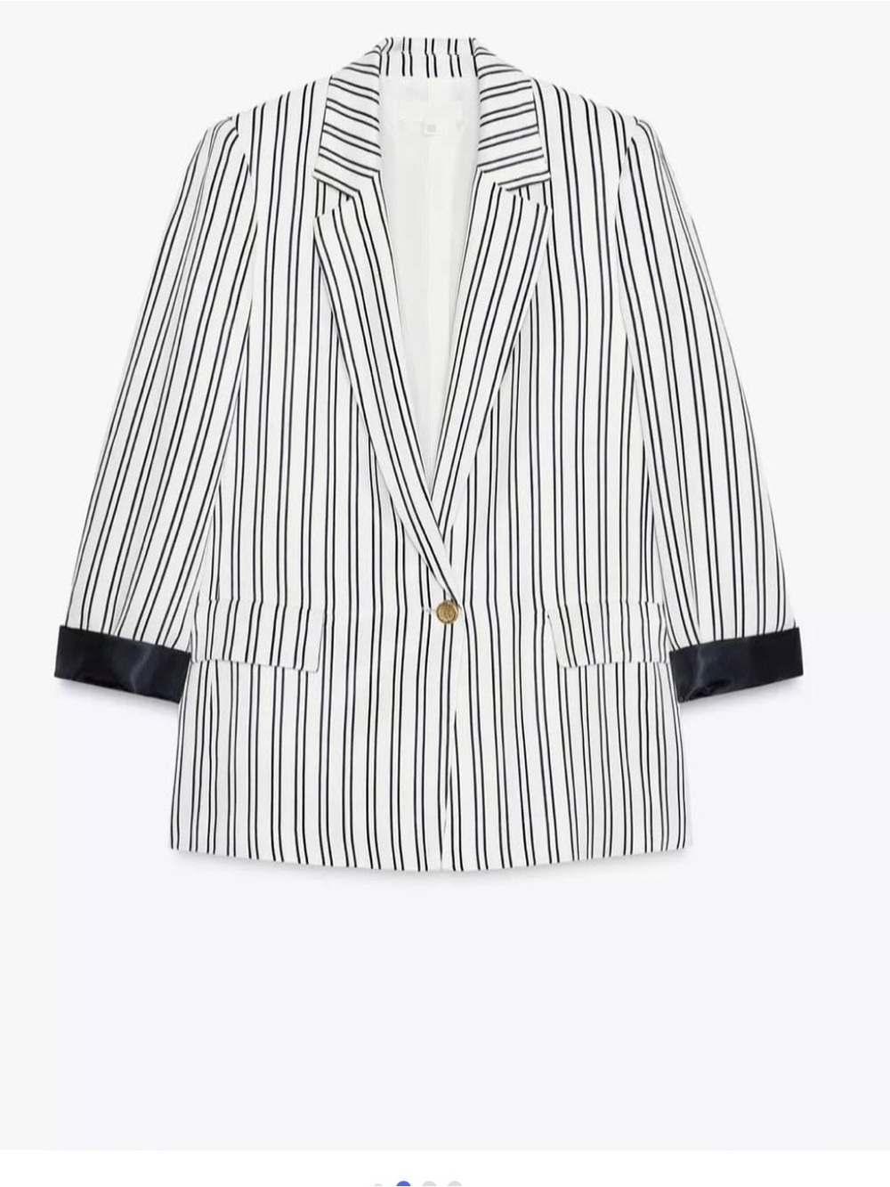 Zara White Blazer with Black Pinstripes - Picture 1 of 2